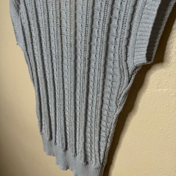Armani Exchange Sweater Vest Women's Medium Gray V-neck Knitted Stretchy - Picture 3 of 10